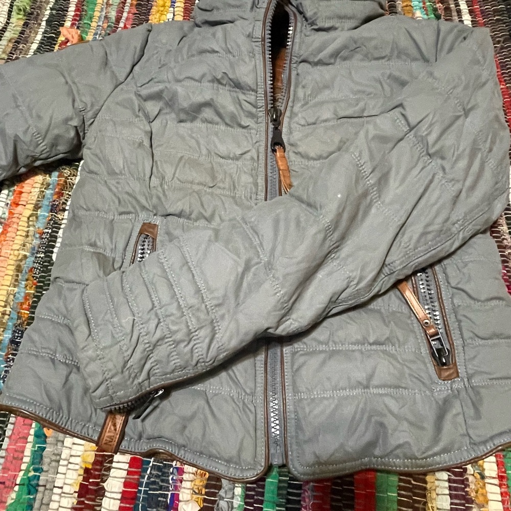 Naketano Navy Star Patterned Jacket with Brown Accents